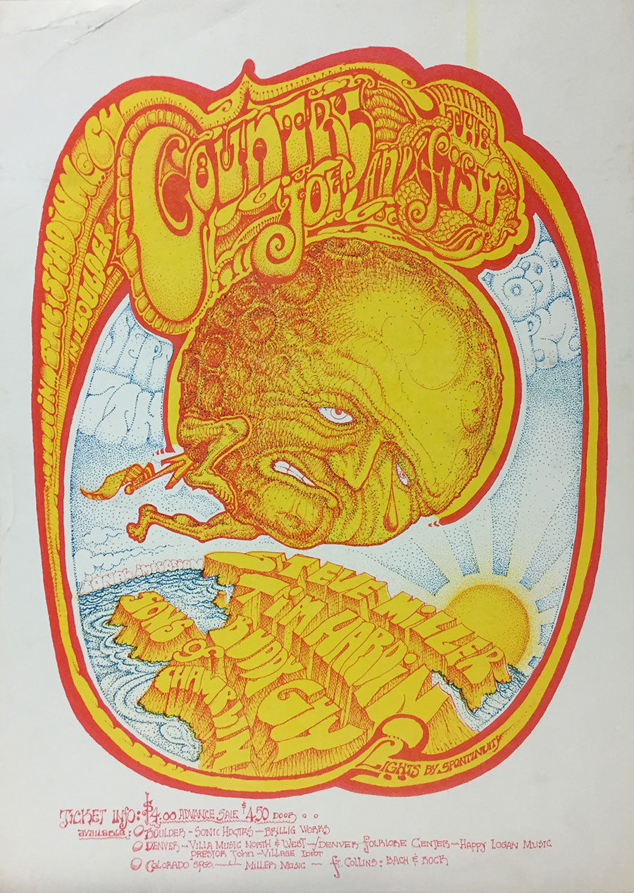 Country Joe & the Fish poster, 1969 (first CU stadium concert)