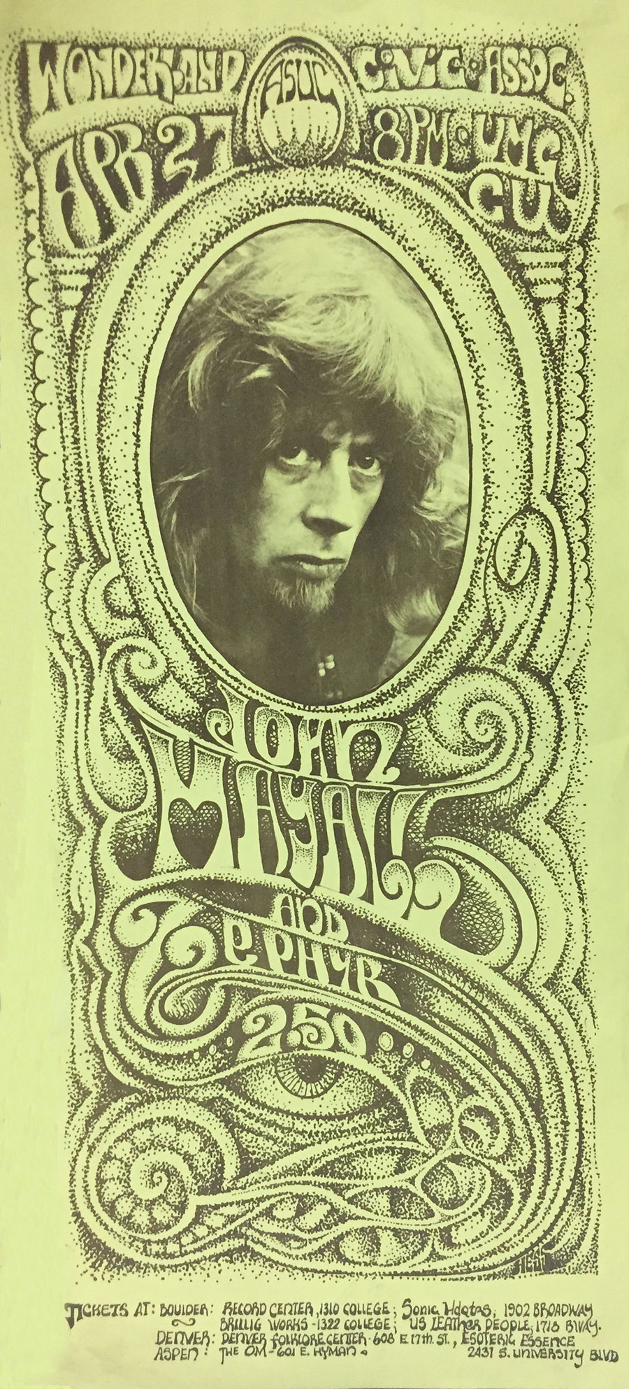 John Mayall and Zephyr poster, 1969