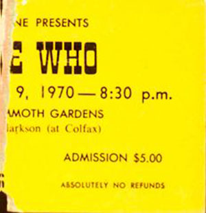 The Who ticket stub